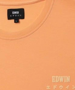 Edwin Logo Tee Cantaloupe Garment Washed