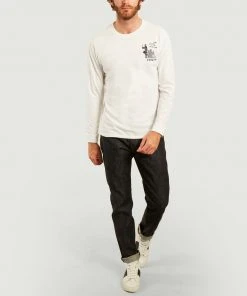 Edwin White Shinobii Long Sleeves Printed T Shirt