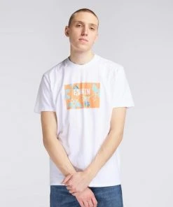 Edwin Birds Of Paradise Tee White Cantaloupe