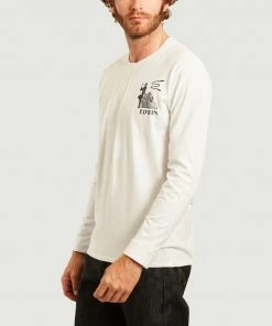 Edwin White Shinobii Long Sleeves Printed T Shirt