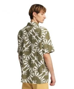 Edwin Hanakotoba Cotton Crepe Shirt Khaki Natural