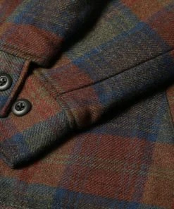 Edwin Club Jacket In Plaid Check Martini / Olive / Auburn