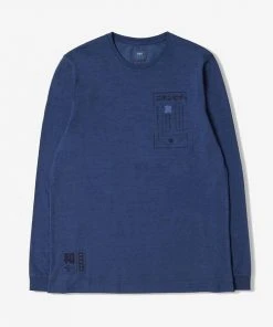 Edwin Power To Peaceful Ls Tee Mid Indigo