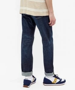 Edwin Regular Tapered Jeans - Made In Japan - Blue Dark Used L32