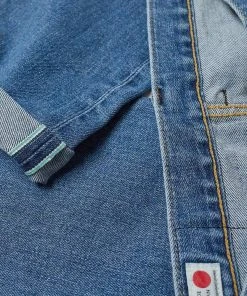 Edwin Slim Tapered Jeans - Made In Japan - Blue Mid Used L30