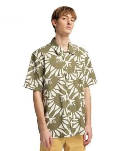 Edwin Hanakotoba Cotton Crepe Shirt Khaki Natural