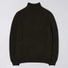 Edwin Roni High Collar Sweater Uniform Green 1 Edwin Roni High Collar Sweater Uniform Green