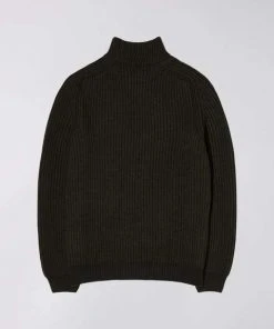 Edwin Roni High Collar Sweater Uniform Green