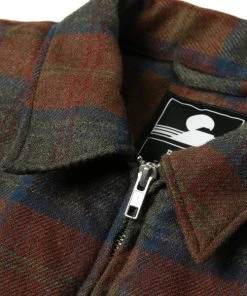 Edwin Club Jacket In Plaid Check Martini / Olive / Auburn