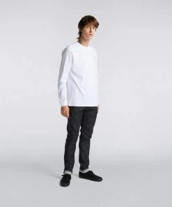 Edwin L S Logo Chest T Shirt White