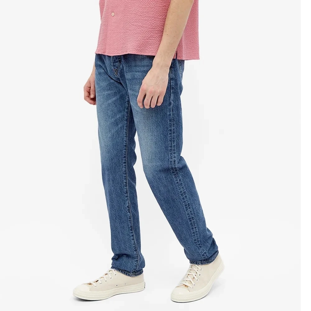 Edwin Regular Tapered Jeans - Made In Japan - Blue Mid Used L32 5 Edwin Regular Tapered Jeans - Made In Japan - Blue Mid Used L32