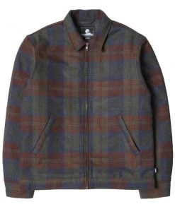 Edwin Club Jacket In Plaid Check Martini / Olive / Auburn