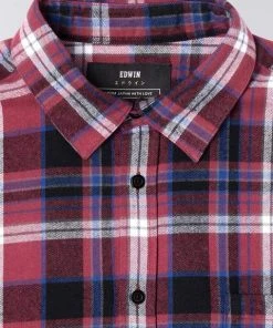 Edwin Ruby Wine Don Shirt Ls Garment Washed