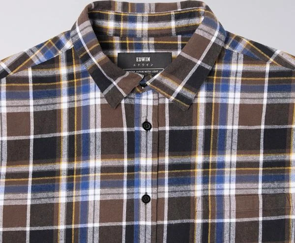 Edwin Don Mid Flannel Brushed Shirt Java Brown 4 Edwin Don Mid Flannel Brushed Shirt Java Brown