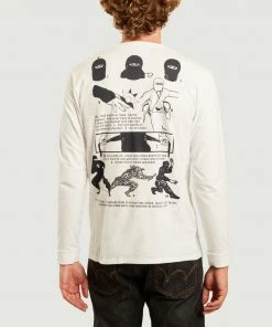 Edwin White Shinobii Long Sleeves Printed T Shirt