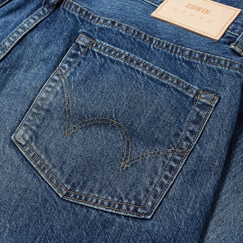Edwin Regular Tapered Jeans - Made In Japan - Blue Mid Used L32 7 Edwin Regular Tapered Jeans - Made In Japan - Blue Mid Used L32