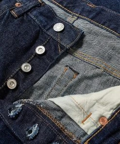 Edwin Regular Tapered Jeans - Made In Japan - Blue Dark Used L32