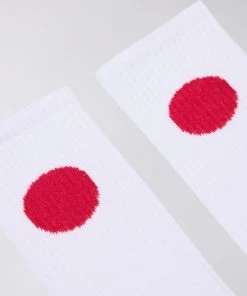 Edwin X Democratique Japanese Sun Socks - White