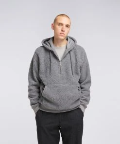 Edwin Grey Polyester Yuka Halfzip Hoodie