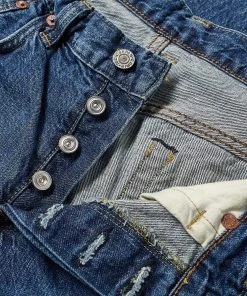 Edwin Regular Tapered Jeans - Made In Japan - Blue Mid Used L32