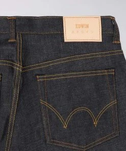 Edwin Loose Straight Nihon Menpu Jeans Dark Indigo Blue Raw State 7 Edwin Loose Straight Nihon Menpu Jeans Dark Indigo Blue Raw State