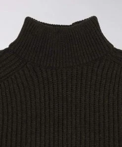 Edwin Roni High Collar Sweater Uniform Green