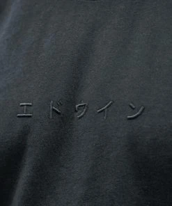 Edwin Katakana Embroidery T-Shirt Cotton Black