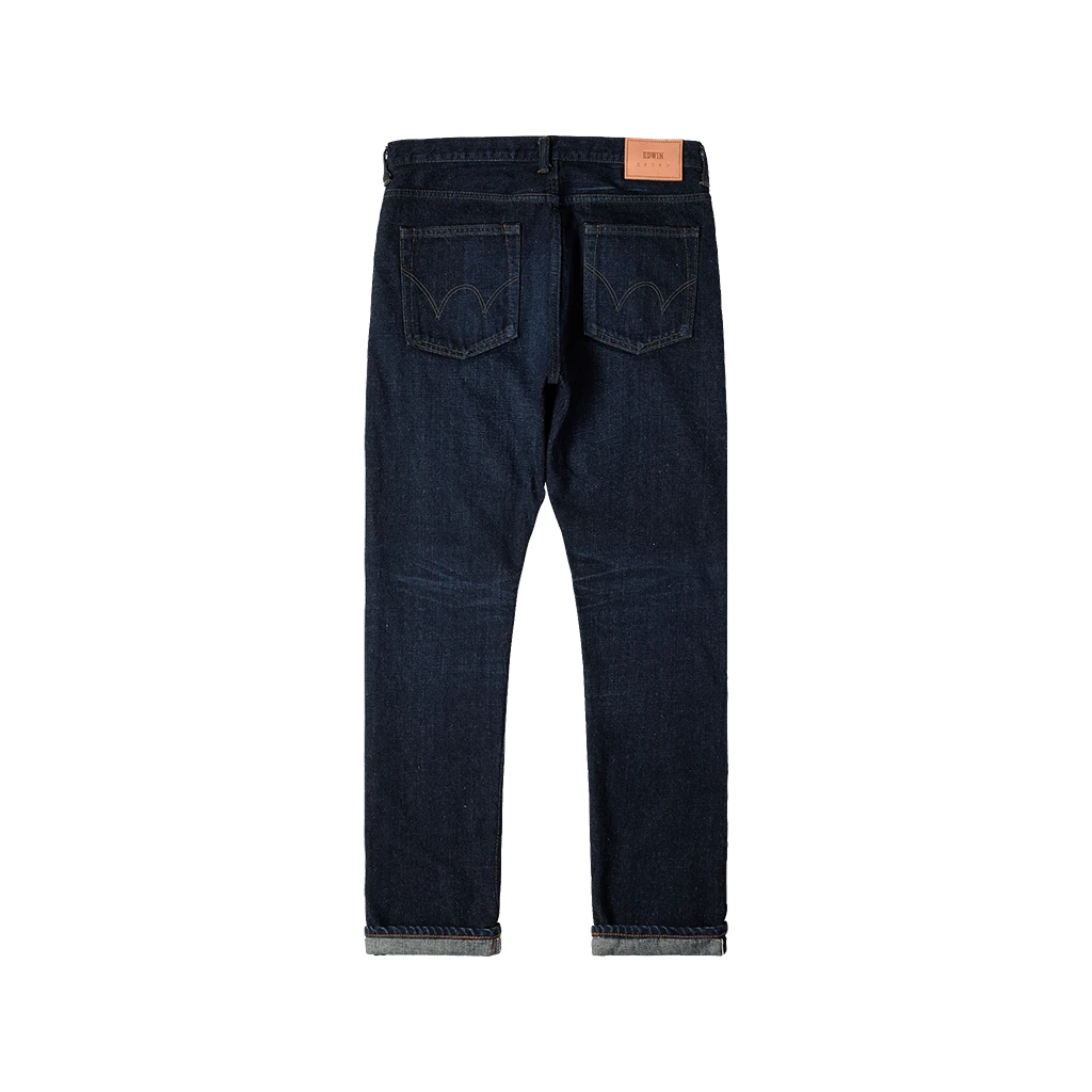 Edwin Regular Tapered Jeans Blue Dark Used L32 7 Edwin Regular Tapered Jeans Blue Dark Used L32