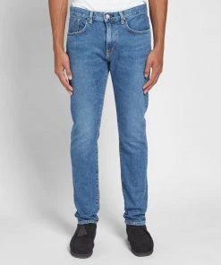 Edwin Blue Mid Denim Regular Tapered Jean - Made in JapanUsed 12oz Kaihara