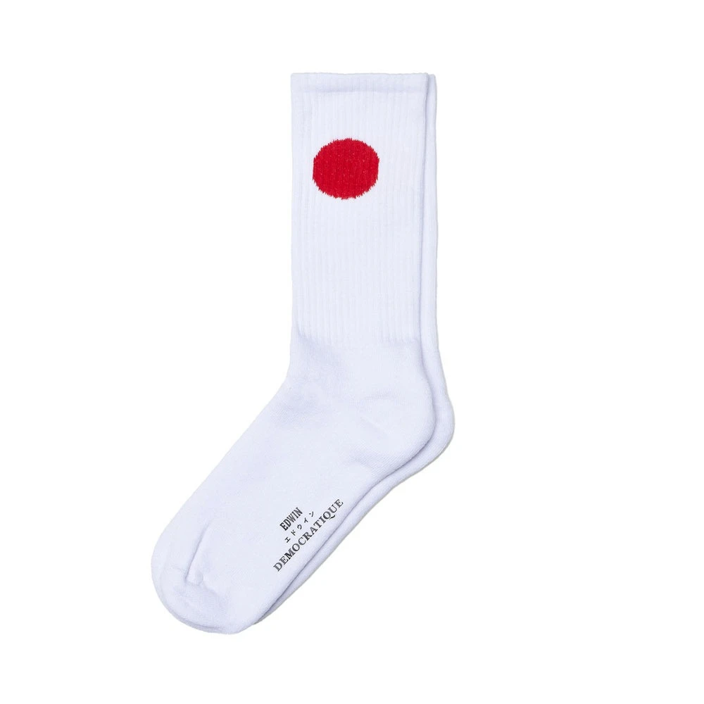 Edwin Japanese Sun Socks X Democratique White 3 Edwin Japanese Sun Socks X Democratique White