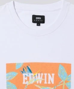 Edwin Birds Of Paradise Tee White Cantaloupe