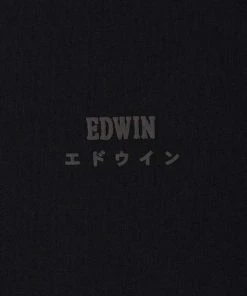 Edwin L S Logo Chest T Shirt Black