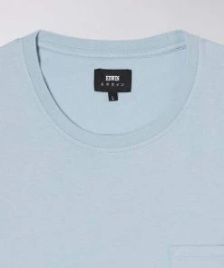 Edwin Pocket T Shirt Blue Fog