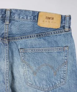 Edwin Regular Tapered Jeans Blue Light Used Made In Japan