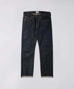 Edwin ED 47 Red Listed Selvedge Denim Blue Unwashed Men Jeans