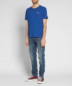 Edwin ED-85 Slim Tapered Drop Crotch CS Red Listed Blue Denim Mission Wash L32 13 Edwin ED-85 Slim Tapered Drop Crotch CS Red Listed Blue Denim Mission Wash L32