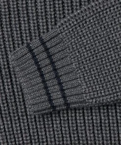 Edwin Grey Heather Wolle and Acrylic Line Rollneck Sweater