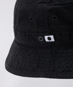 Edwin Rip Stop Bucket Hat Black