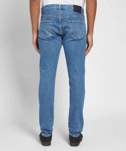 Edwin Blue Mid Denim Regular Tapered Jean - Made in JapanUsed 12oz Kaihara