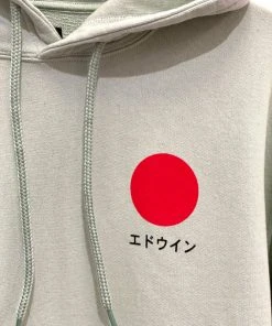 Edwin Japanese Sun Hoodie Sweat Hevy Felpa Frosty Green