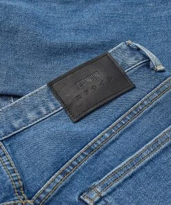 Edwin Blue Mid Denim Regular Tapered Jean - Made in JapanUsed 12oz Kaihara