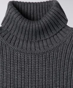 Edwin Grey Heather Wolle and Acrylic Line Rollneck Sweater