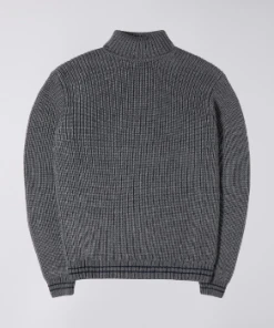 Edwin Grey Heather Wolle and Acrylic Line Rollneck Sweater