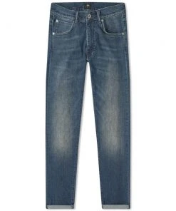 Edwin ED-85 Slim Tapered Drop Crotch CS Red Listed Blue Denim Mission Wash L32