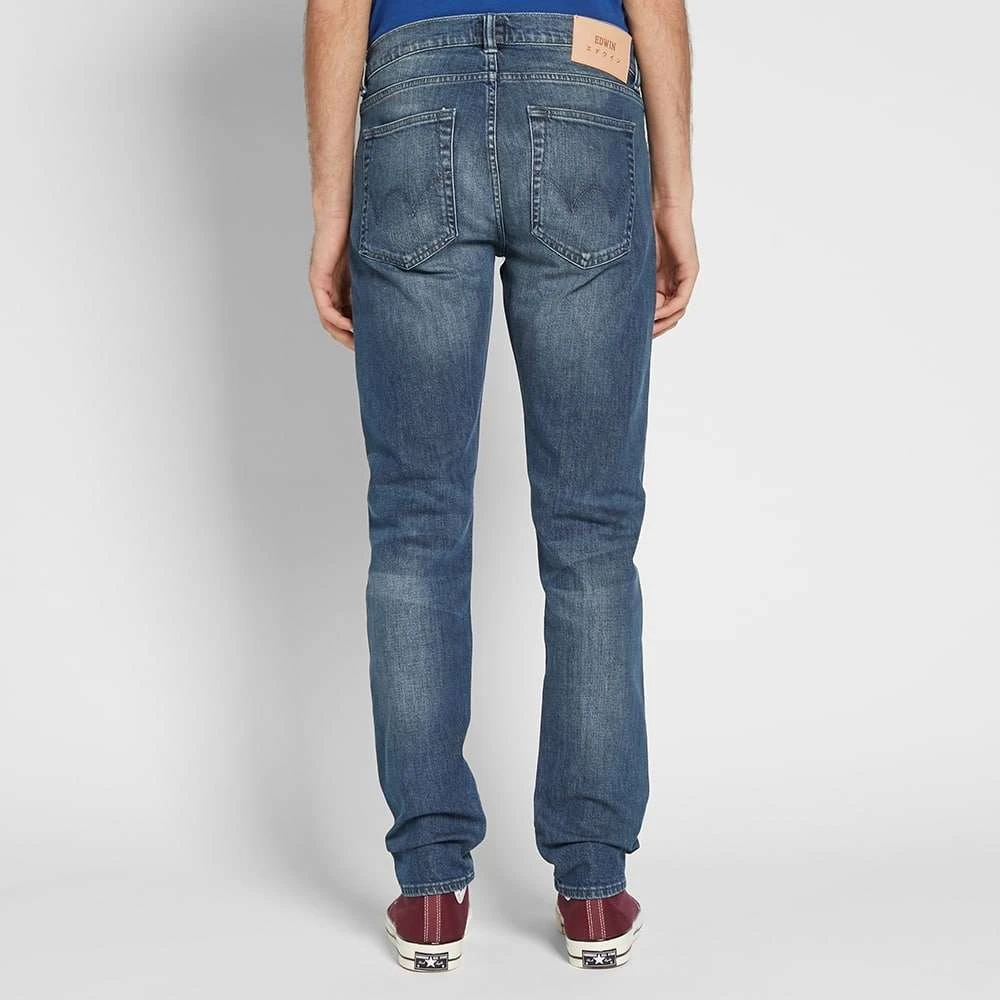 Edwin ED-85 Slim Tapered Drop Crotch CS Red Listed Blue Denim Mission Wash L32 7 Edwin ED-85 Slim Tapered Drop Crotch CS Red Listed Blue Denim Mission Wash L32