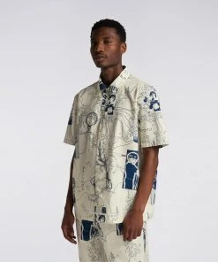 Edwin Wires Bloom Short-Sleeved Shirt (Off White)