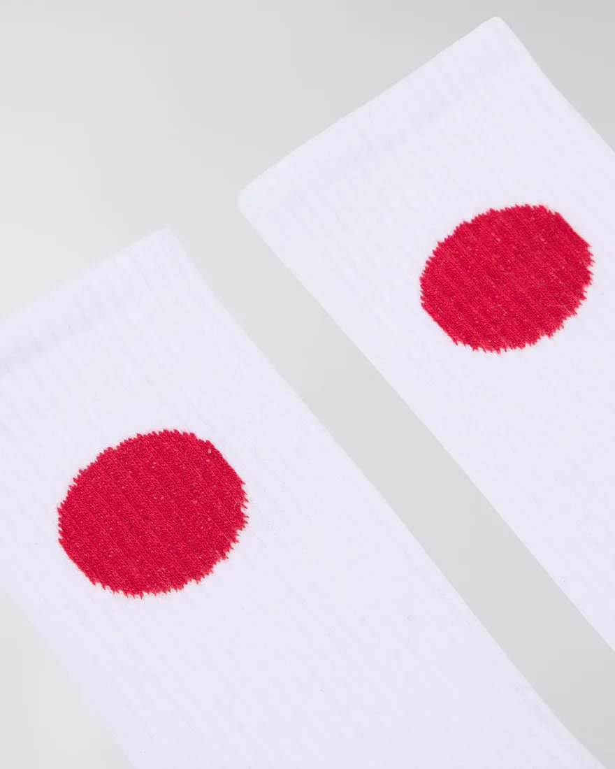 Edwin Japanese Sun Socks X Democratique White 4 Edwin Japanese Sun Socks X Democratique White