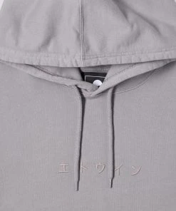 Edwin Katakana Hoodie Frost Grey