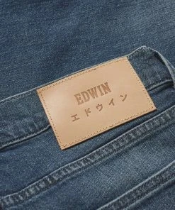 Edwin ED-85 Slim Tapered Drop Crotch CS Red Listed Blue Denim Mission Wash L32