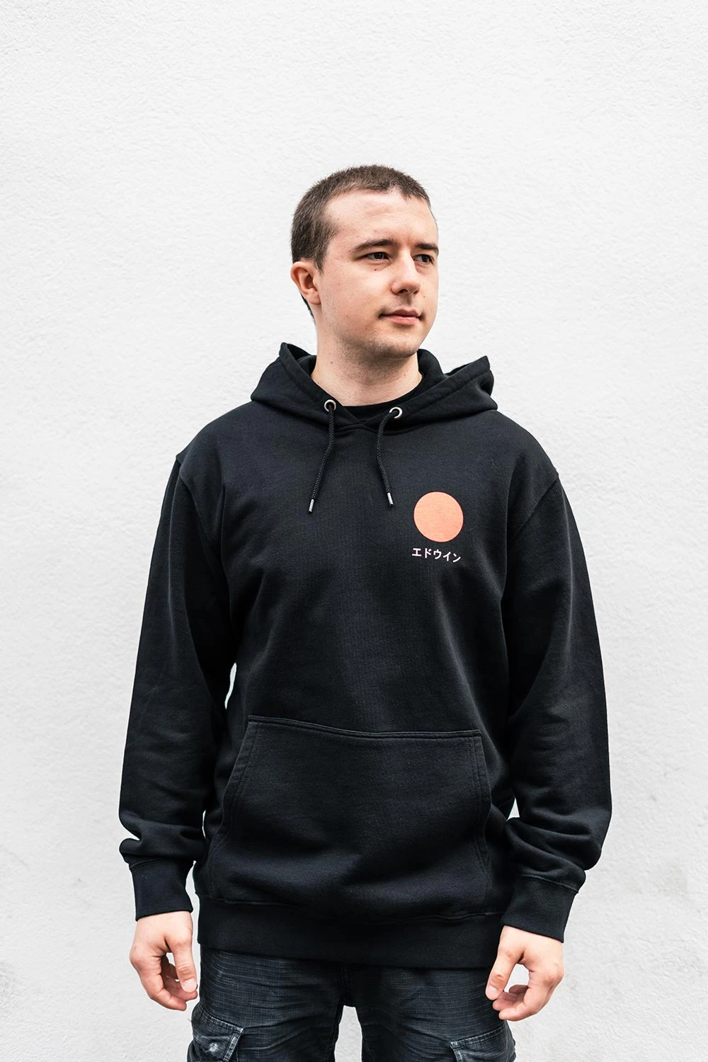 Edwin Japanese Sun Hoodie Felpa Black Garment Washed 3 Edwin Japanese Sun Hoodie Felpa Black Garment Washed